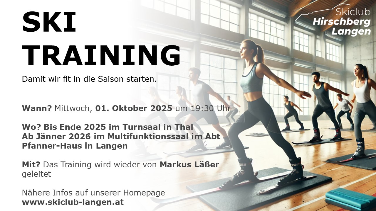 Ankündigung: Ski-Training Saison 2025/26