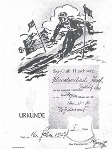 Urkunde Torlaufsieger 1947 - Josef Schmelzenbach