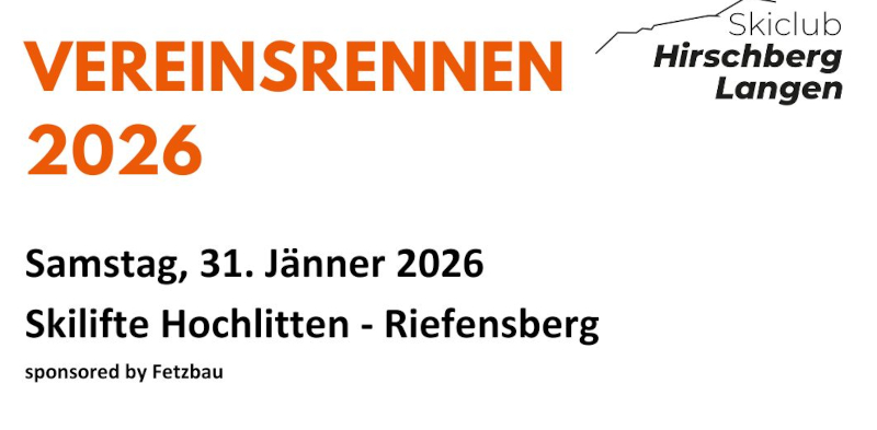 Ankündigung: Vereinsrennen 2026